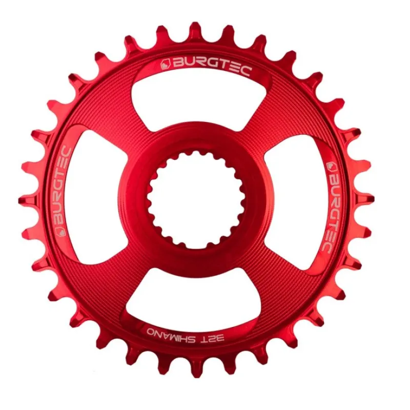 Placă ovală BURGTEC Shimano Direct Mount Thick Thin Chainring - 32T - Race Red Super ofertă